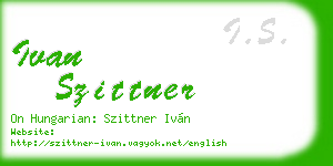 ivan szittner business card